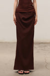 OUDE WAAG 25 autumn and winter Tilda tailored draped skirt OW-OW-25AW-SK07T1BR450-HZ red brown